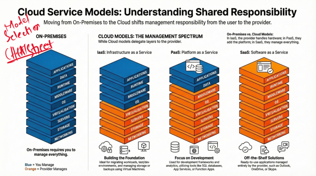 cloud service model cheat sheet